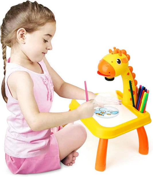 Kids Learning & Painting Projector With Drawing Board, Markers & Drawing Table Toy